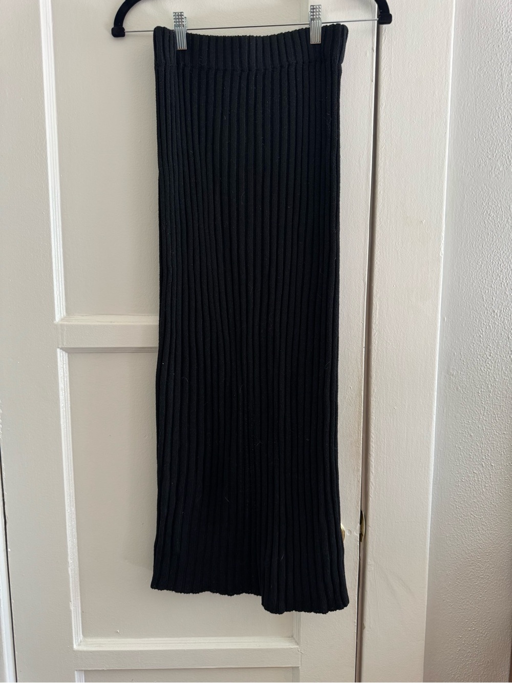 emory park Black Ribbed Maxi Skirt